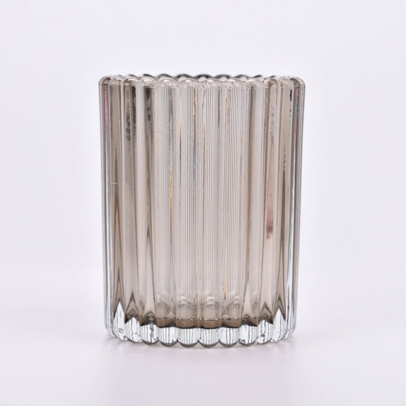 Ribber Glass Candle Jar Stripe Glass Candle Holders Ribber Glass Candle Jar Stripe Glass Candle Holders
