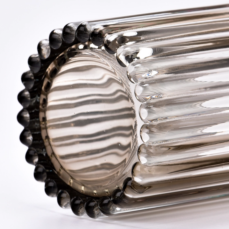 Ribber Glass Candle Jar Stripe Glass Candle Holders Ribber Glass Candle Jar Stripe Glass Candle Holders