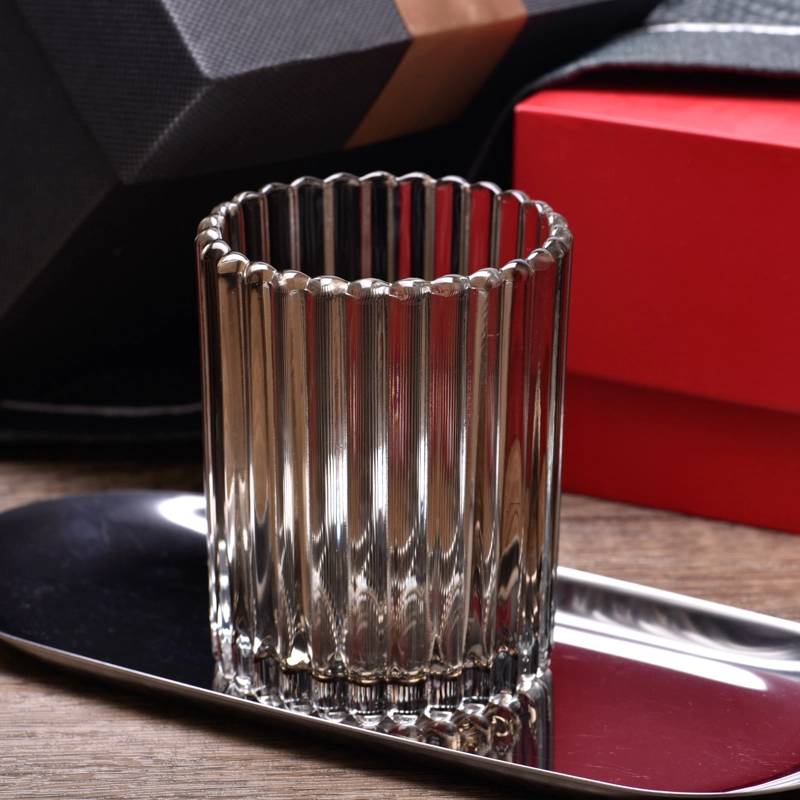 Ribber Glass Candle Jar Stripe Glass Candle Holders Ribber Glass Candle Jar Stripe Glass Candle Holders