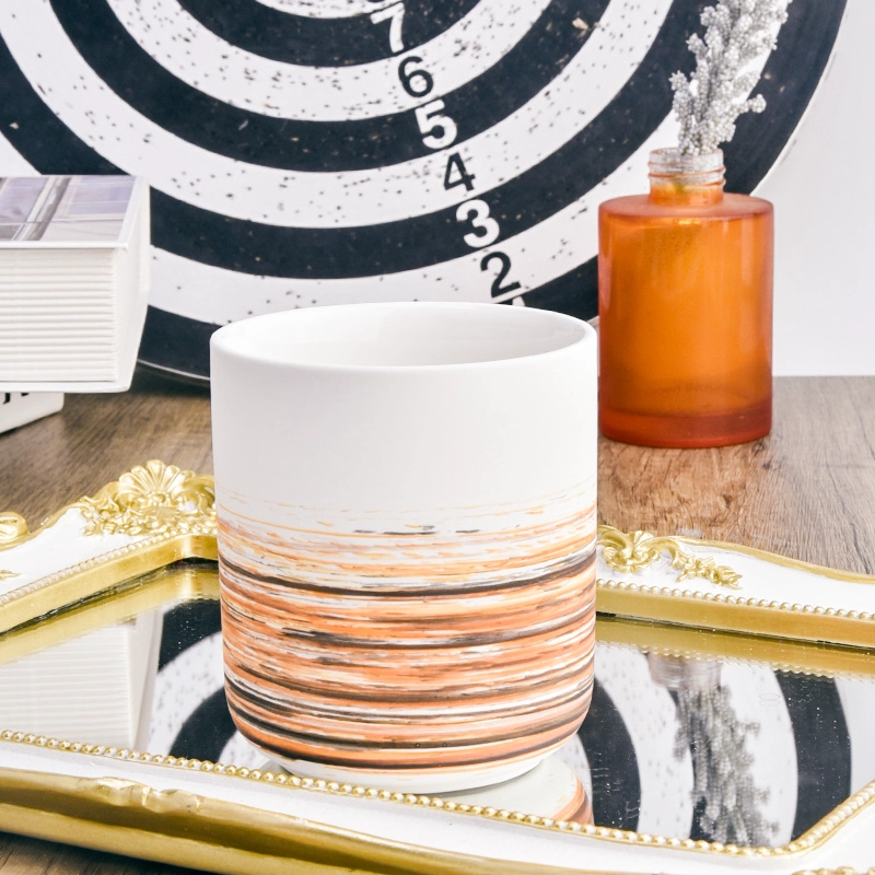 unique ombre design ceramic candle jars for home decoration