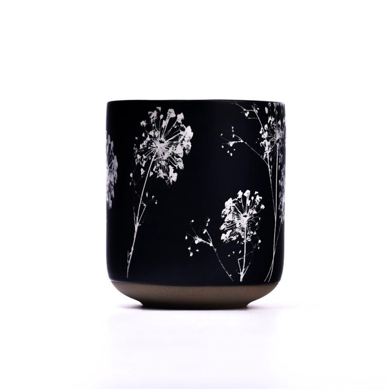 Custom Luxury Matte Black Jar Candle Ceramic Candle Jars