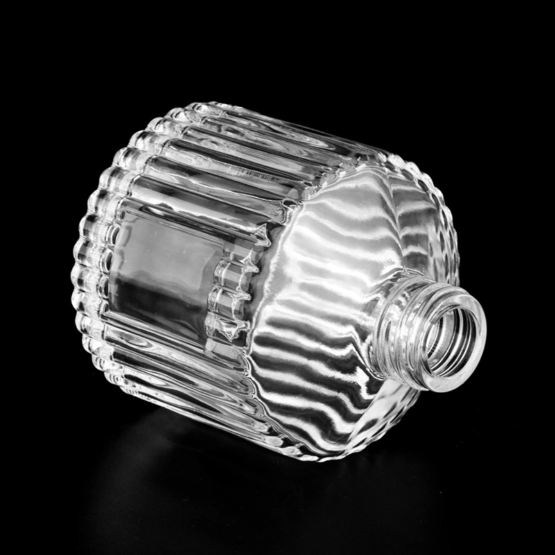 Clear Glass Diffuser Bottles with embossed logo wholesale