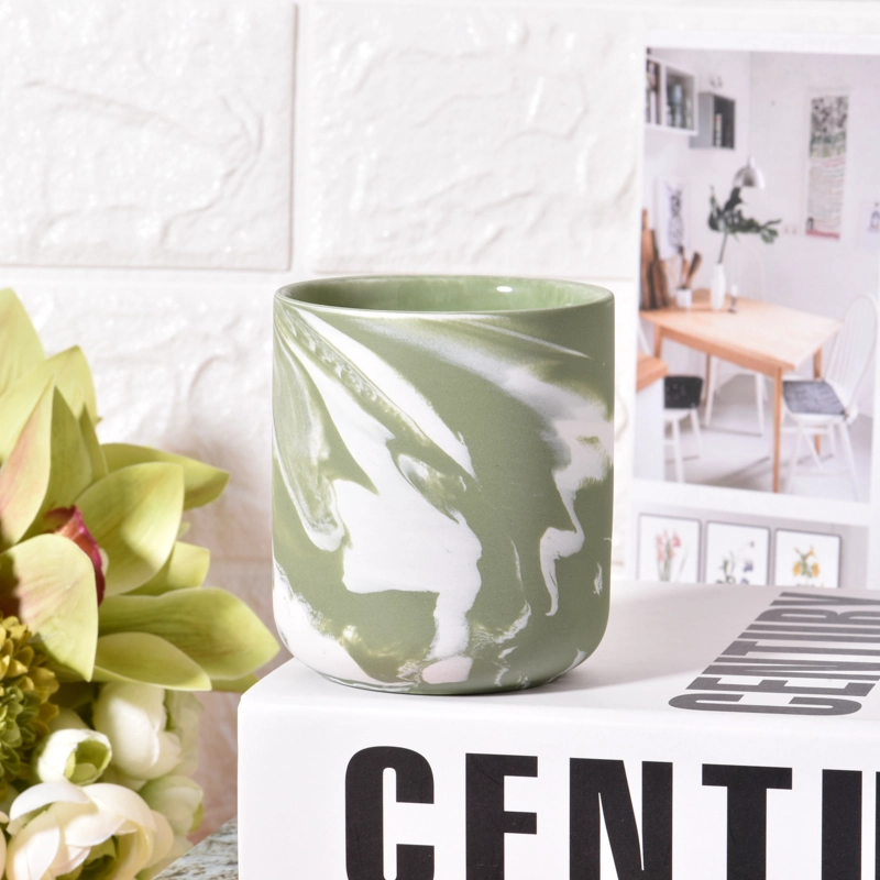 Wholesale luxury empty ceramic clay candle jar for candle making