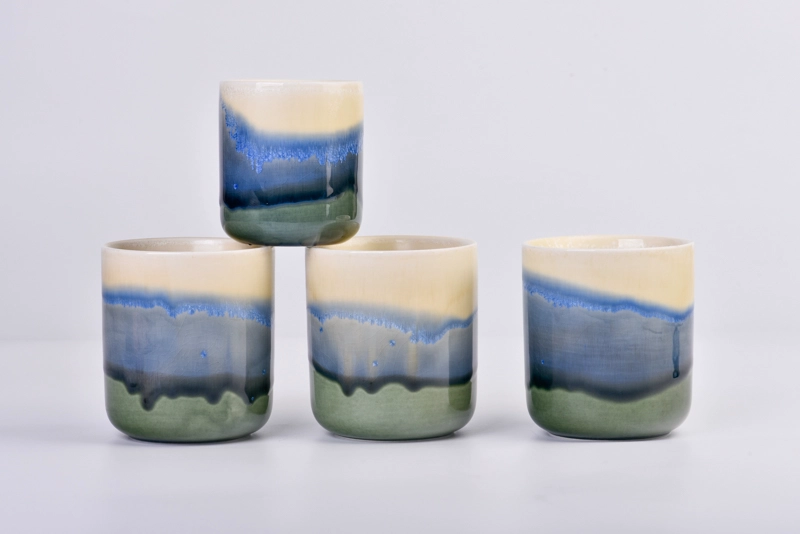 Customized Cylinder Ceramic Candle Vessels
