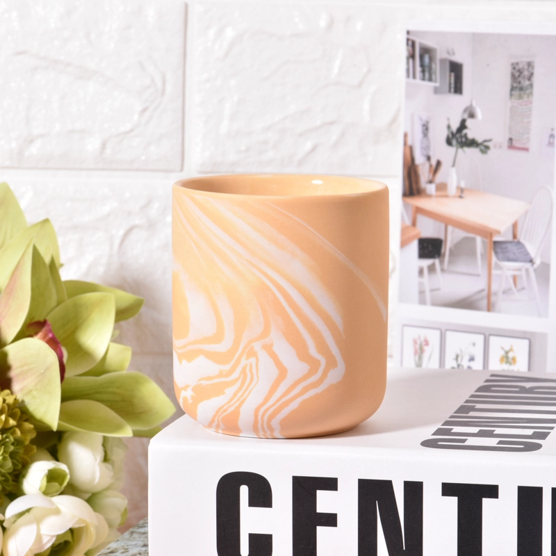 Morden Design Cylinder Marble Decoration Ceramic Candle Holders Morden Design Cylinder Marble Decoration Ceramic Candle Holders