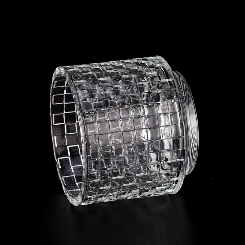 Unique Glass Candle Jars Diamond Glass Candle Jars For Decoration