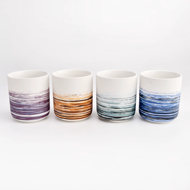Brush Paint Ceramic Candle Vessels 10oz Scent Wax Ceramic Candle Brush Paint Ceramic Candle Vessels 10oz Scent Wax Ceramic Candle