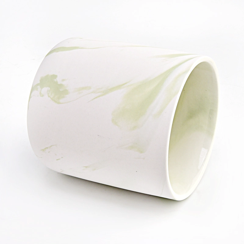 Matte Ceramic Candle Vessels Wholesale Customized Marble Ceramic Candle Jars For Decoration