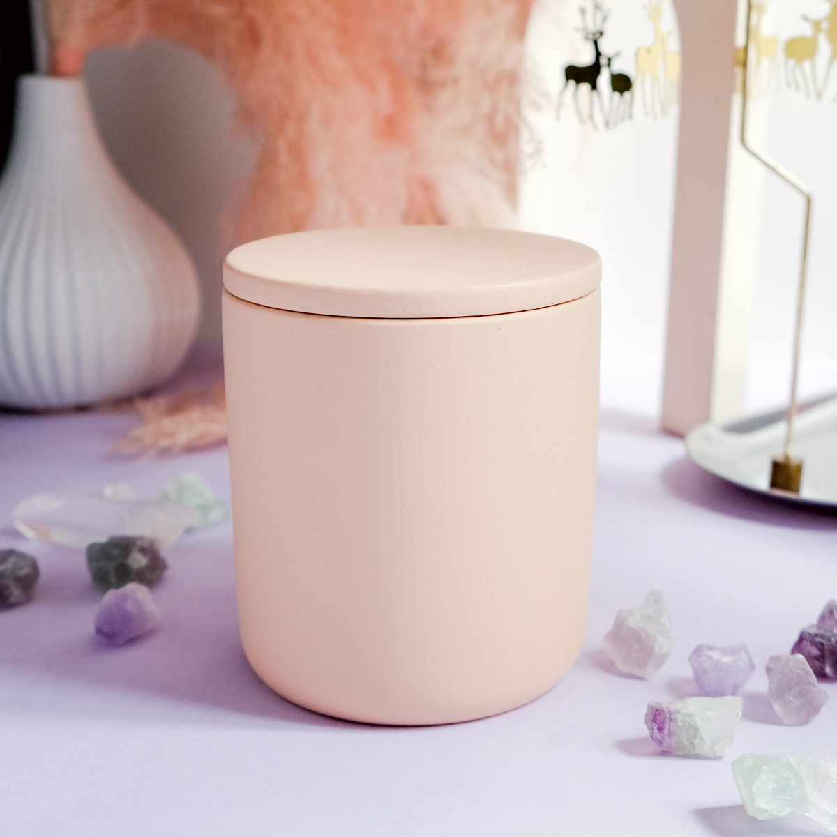 Matte Cement Candle Holder With Lids Concrete Candle Vessels Wholesale Matte Cement Candle Holder With Lids Concrete Candle Vessels Wholesale