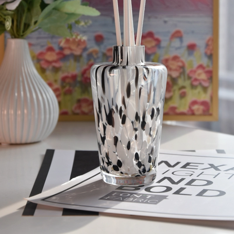 Handmade colorful spot glass aromatherapy reed diffuser fragrance glass bottle wholesale