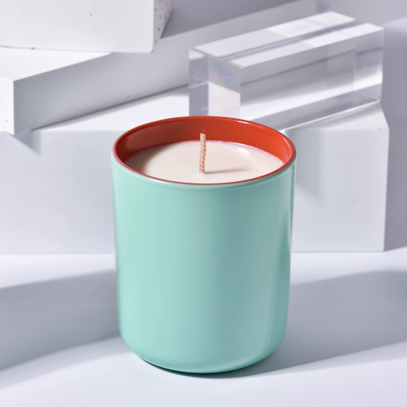 Wholesale Custom colorful style glass jar with round bottom Soy Wax candles gift