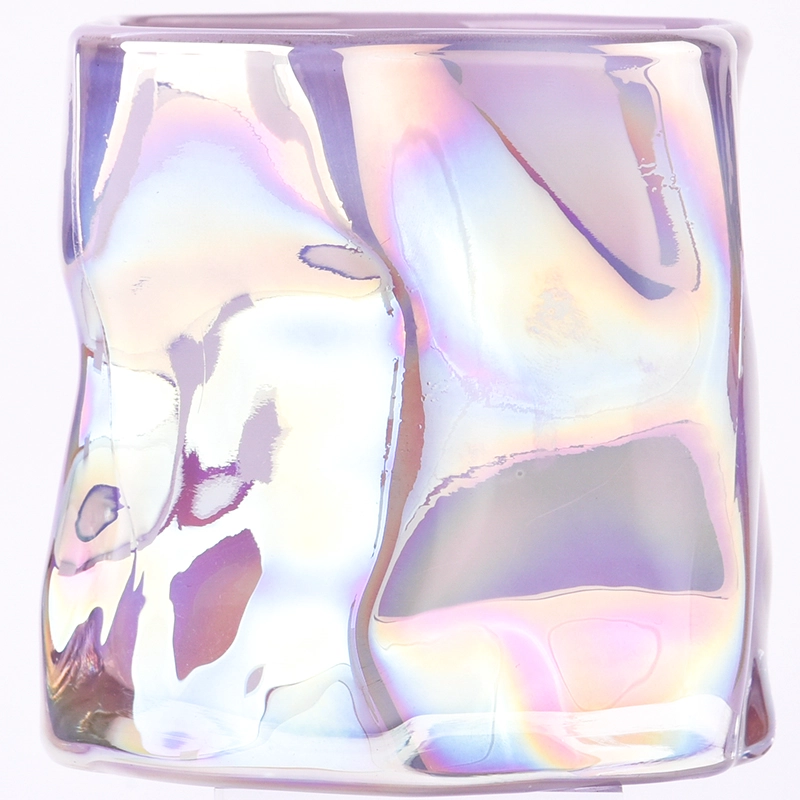 Unique Shape Glass Candle Holders Iridescent Glass Candle Vessels Wholesale Unique Shape Glass Candle Holders Iridescent Glass Candle Vessels Wholesale
