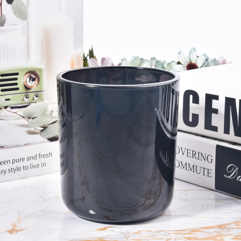Black Glass Candle Holders 15oz Glass Candle Vessels Black Glass Candle Holders 15oz Glass Candle Vessels