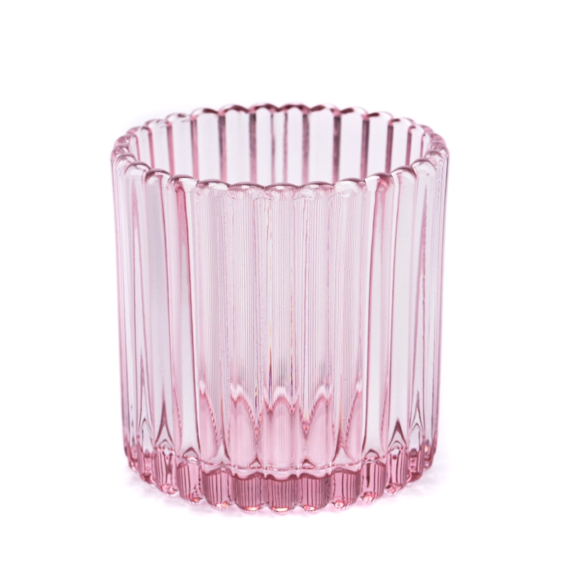 Pink Glass Candle Vessels 9oz Wax Capacity Glass Candle Holders Pink Glass Candle Vessels 9oz Wax Capacity Glass Candle Holders
