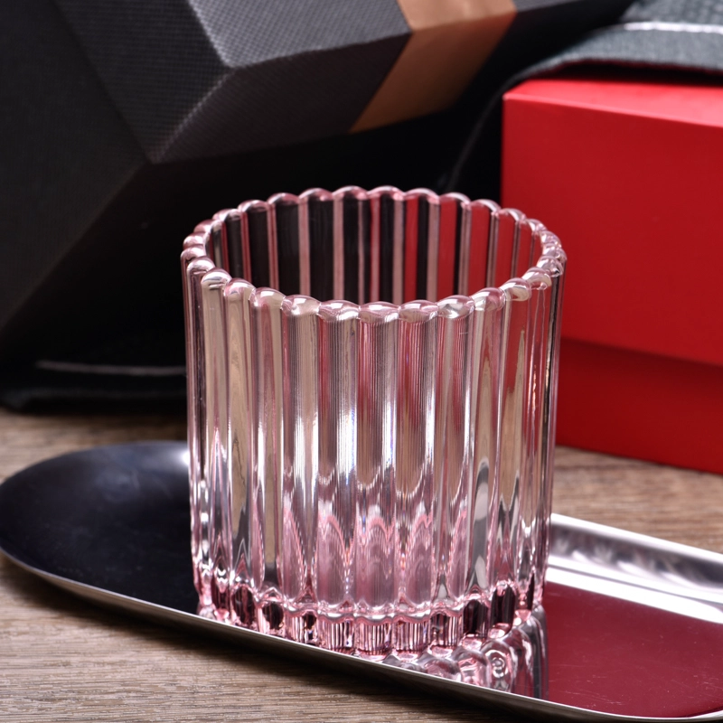 Pink Glass Candle Vessels 9oz Wax Capacity Glass Candle Holders Pink Glass Candle Vessels 9oz Wax Capacity Glass Candle Holders