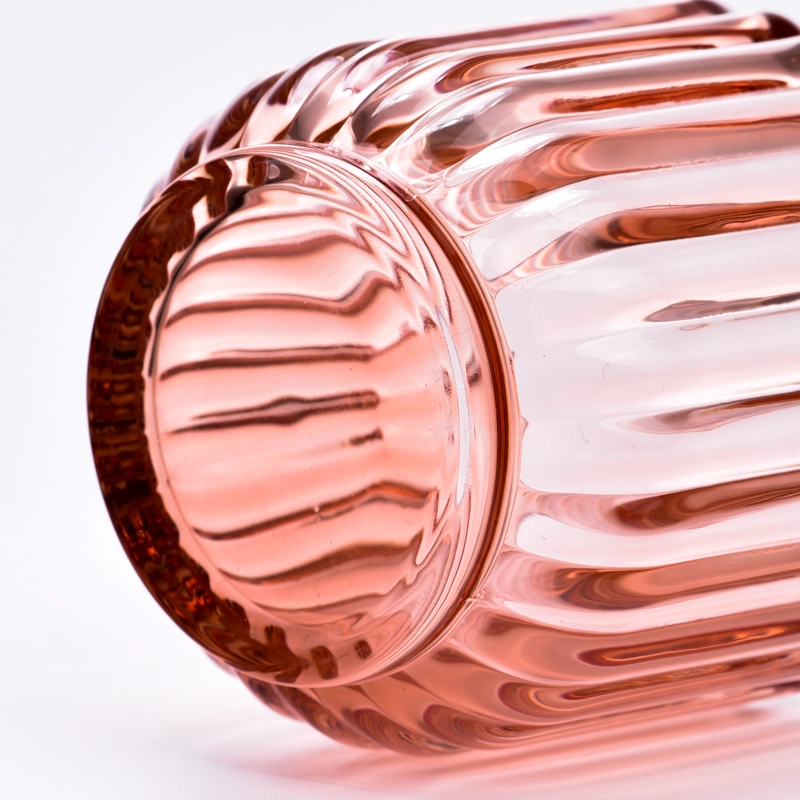 Customzied Color Ribber Glass Candle Holders 7oz Candle Glass Customzied Color Ribber Glass Candle Holders 7oz Candle Glass