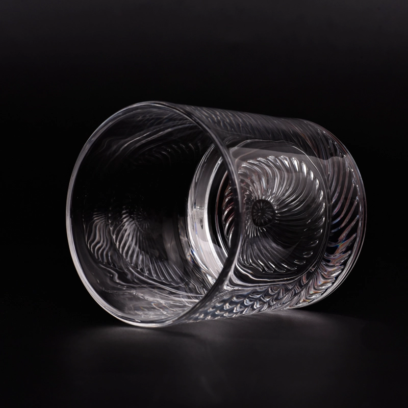 Classic 8oz Glass Candle Holders Unique Base Candle Glass