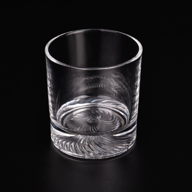 Classic 8oz Glass Candle Holders Unique Base Candle Glass