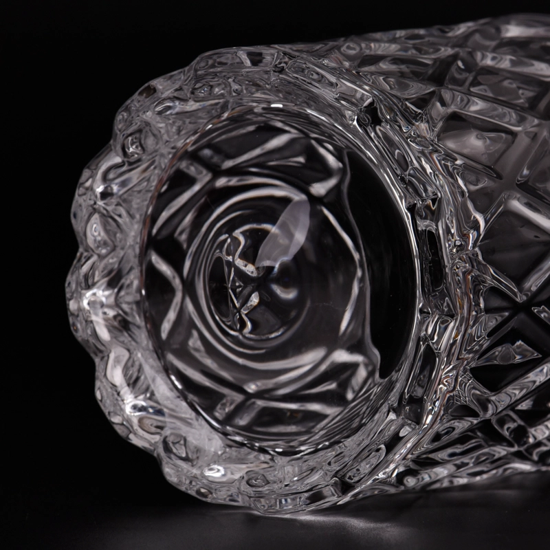 Luxury Diamond Pattern Glass Candle Holders 8oz Glass Candle Jars Wholesale Luxury Diamond Pattern Glass Candle Holders 8oz Glass Candle Jars Wholesale