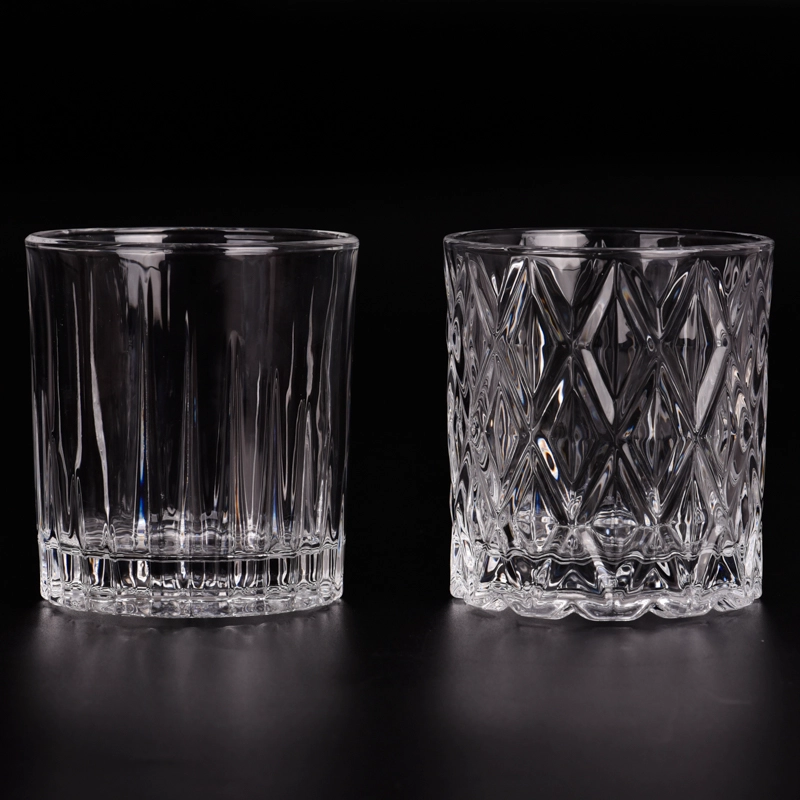 Luxury Diamond Pattern Glass Candle Holders 8oz Glass Candle Jars Wholesale Luxury Diamond Pattern Glass Candle Holders 8oz Glass Candle Jars Wholesale