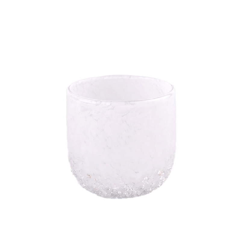 Hand Made Glass Candle Jars 300ml White Glass Candle Holders Hand Made Glass Candle Jars 300ml White Glass Candle Holders