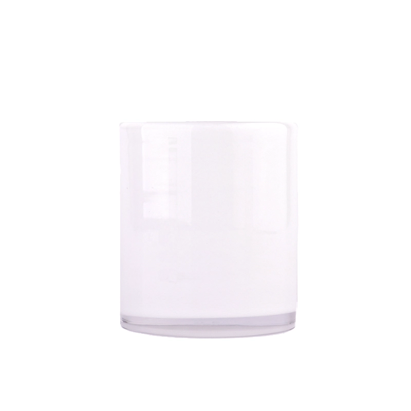 Hand Made 400ml White Glass Candle Holders