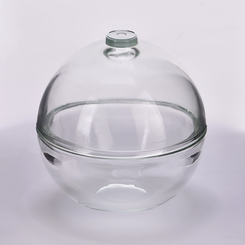 Unique glass candle jar with ball shape wholesale