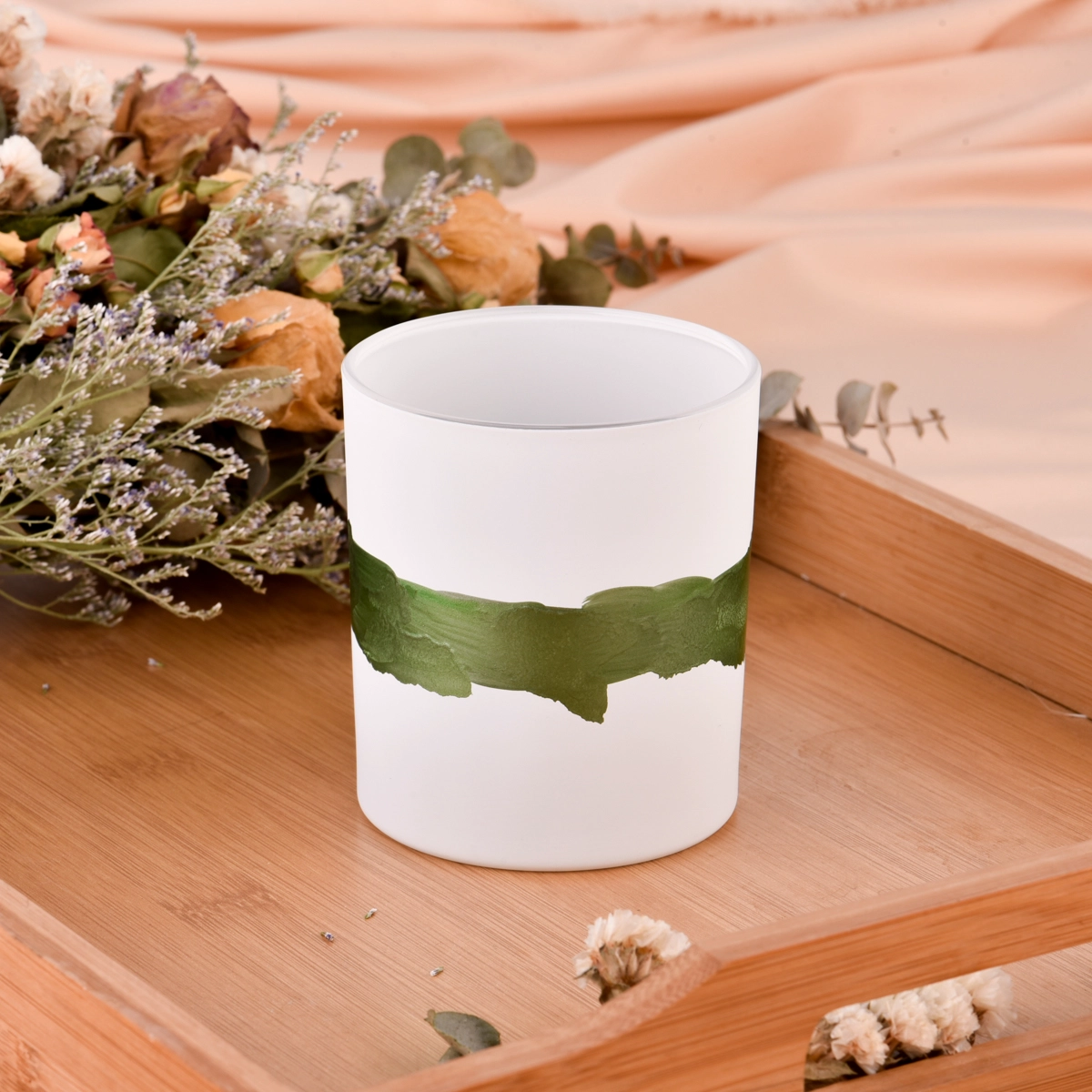 Beautiful Decorateive White Glass Candle Holders