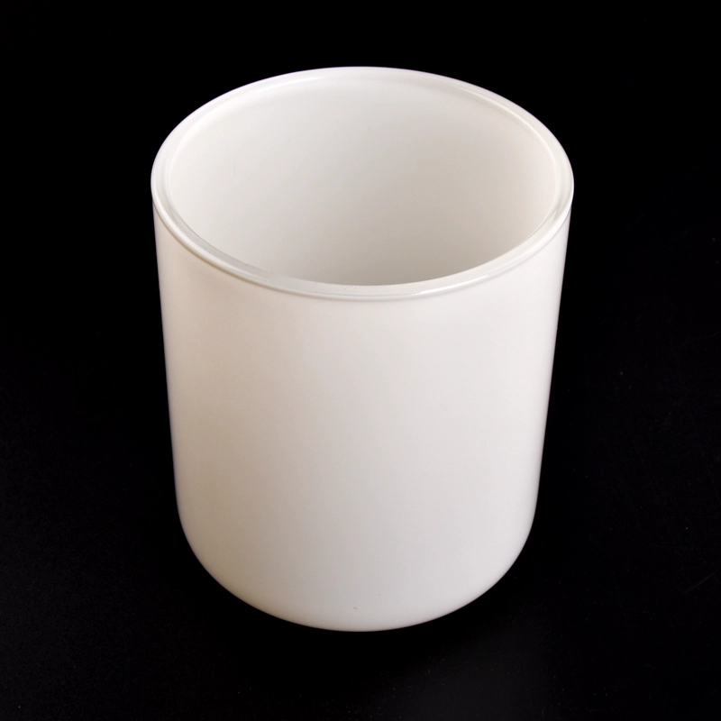  500ml white glass candle jar round bottom candle vessels supplier