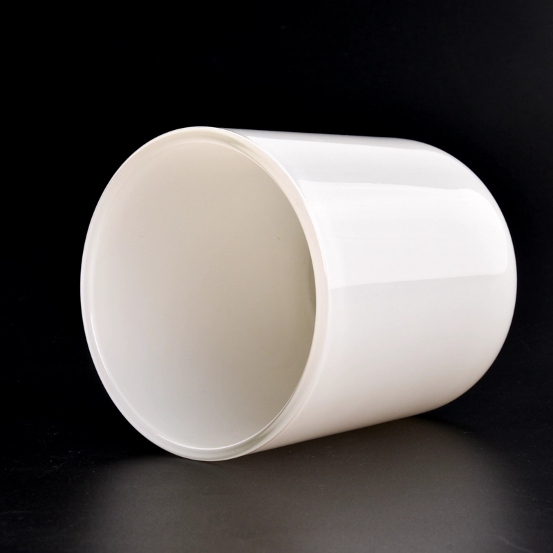  500ml white glass candle jar round bottom candle vessels supplier