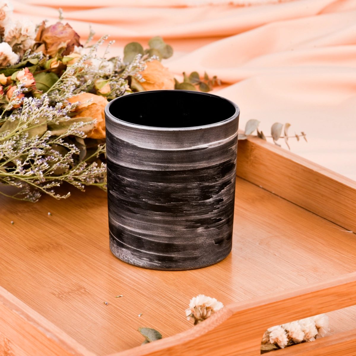 Unique 300ml Black Glass Candle Vessels Unique 300ml Black Glass Candle Vessels