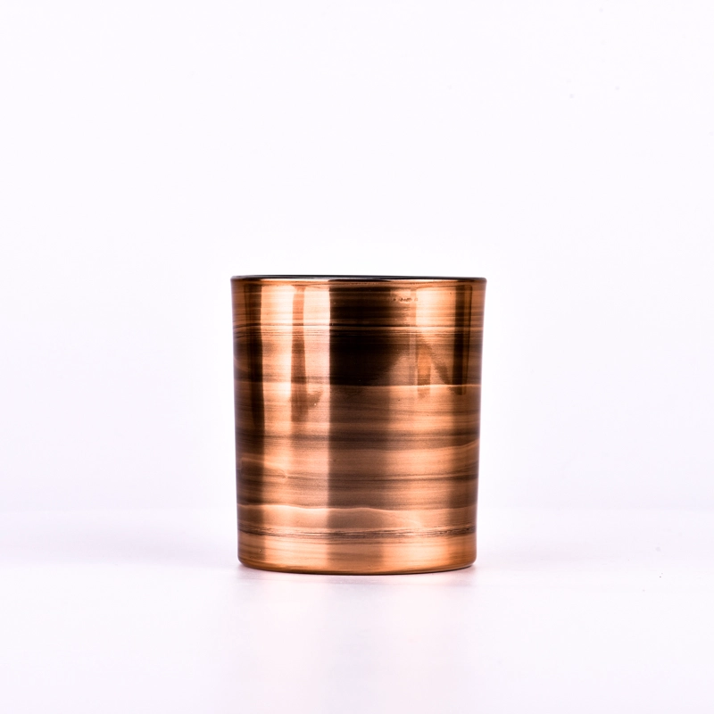 Copper Brush Decorative 300ml Glass Candle Holders
