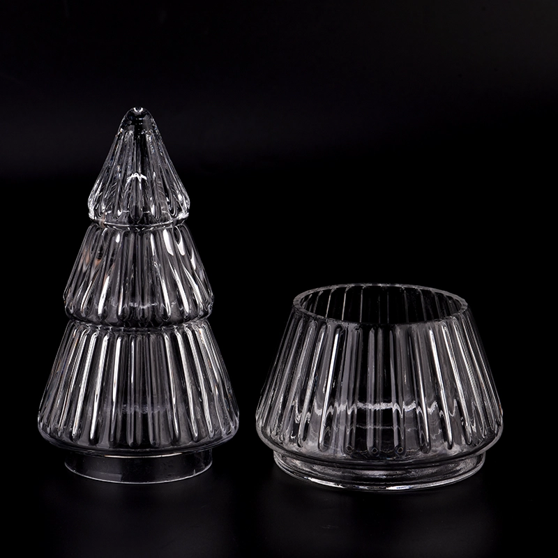 Christmas Decoration Glass Candle Jar with Lids Christmas Decoration Glass Candle Jar with Lids