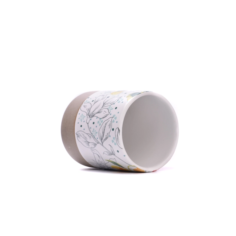 Custom printed handmade ceramic candles container Wholesale