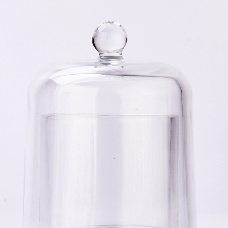 Glass Cloche 2 Sets Display Dome Cloche Clear Glass Dome Candle Glass Jar Cloche Dome