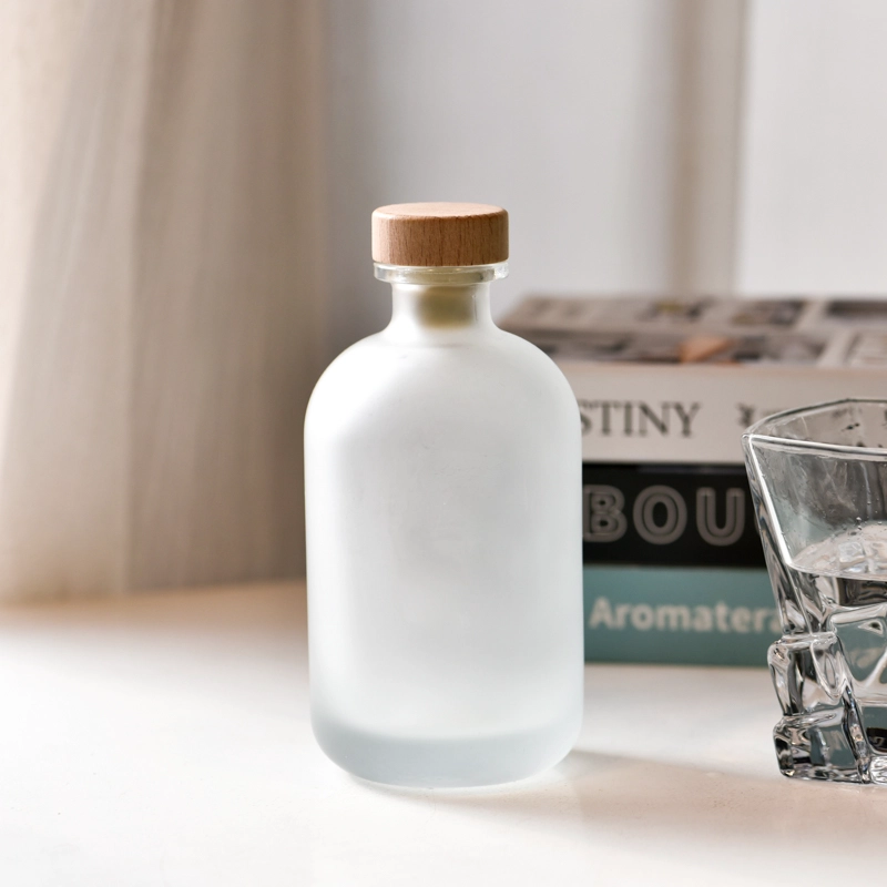 frosted reed diffuser bottle with wooden stopper wholesale