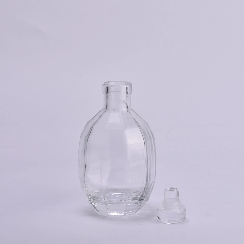 8oz Clear Glass bottle with lid home decor
