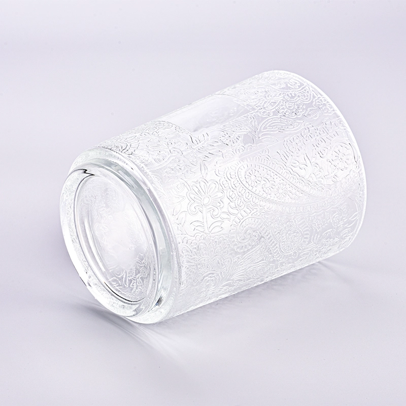 Large Glass Candle Jars Customized Color Candle Glass Embossed Glass Candle Vessels Wholesale Large Glass Candle Jars Customized Color Candle Glass Embossed Glass Candle Vessels Wholesale