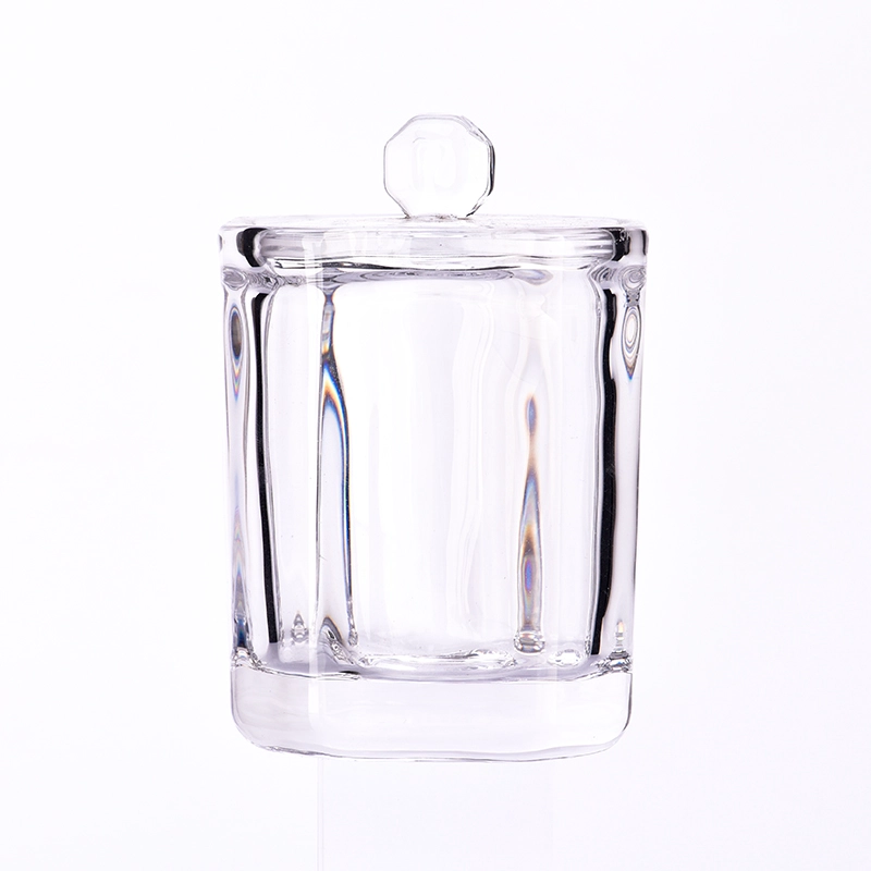 Luxury 200ml Glass Candle Holder With Lids Glass Candle Jar with Lids