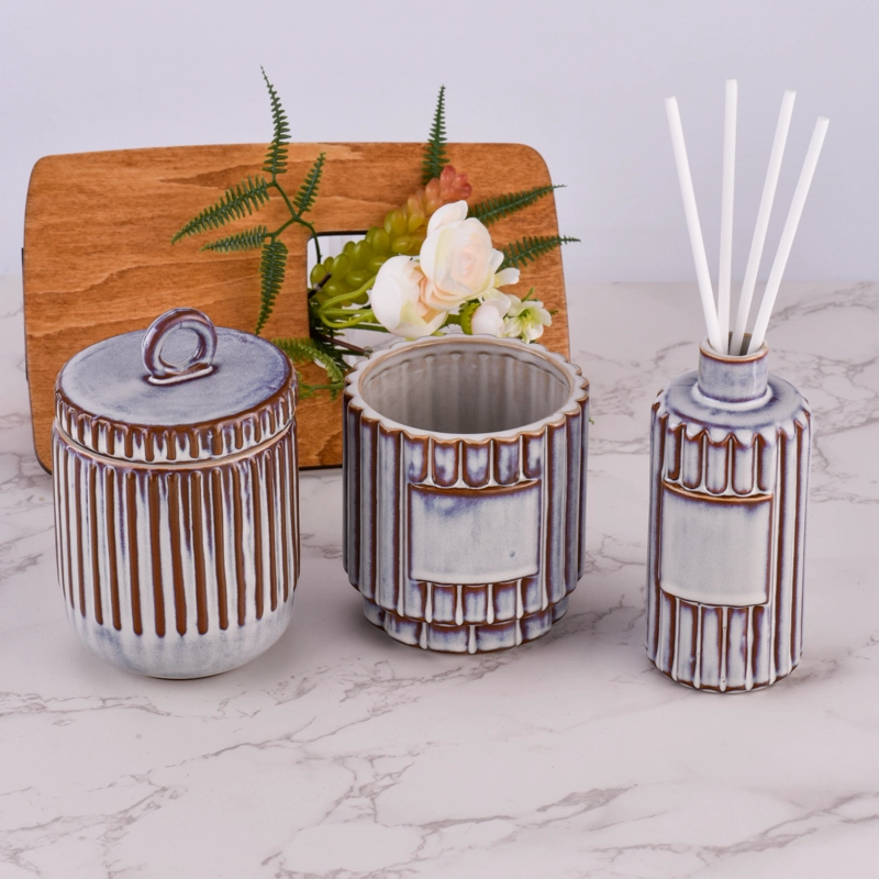 400 ml empty ceramic candle jars for candle making wholesale