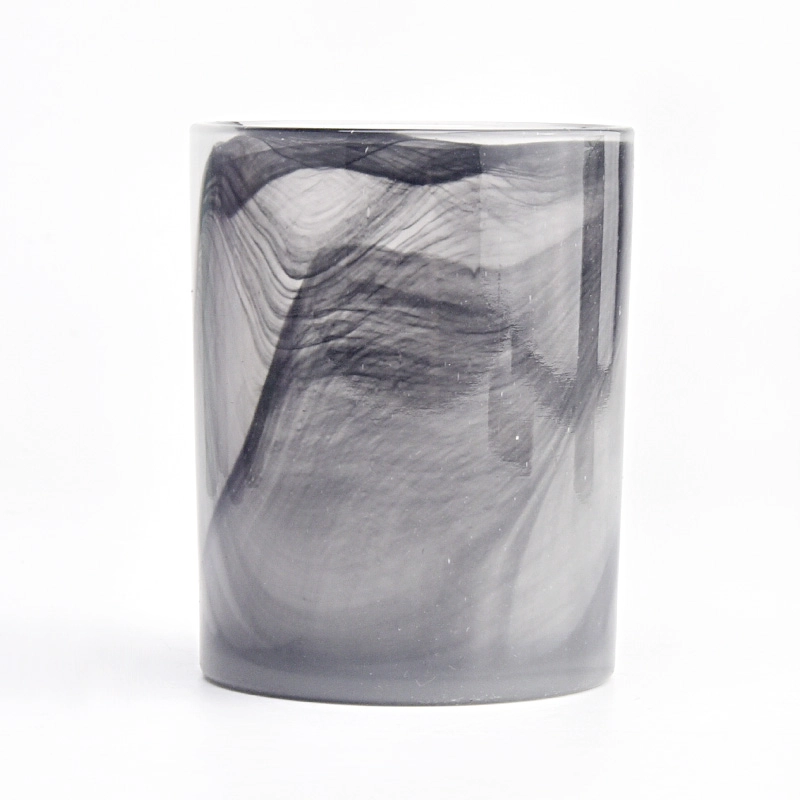 Custom Logo Frosted Marble Glass Candle Holders Custom Logo Frosted Marble Glass Candle Holders