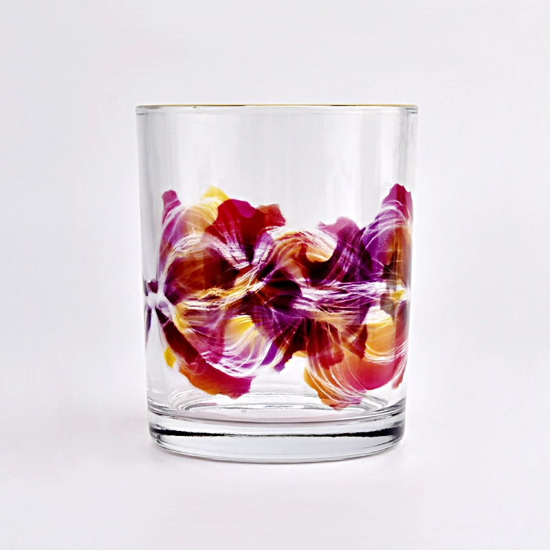 Private Label Glass Candle Jars Unique Printing Glass Candle Jar for Decoration Private Label Glass Candle Jars Unique Printing Glass Candle Jar for Decoration