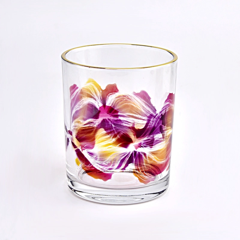 Private Label Glass Candle Jars Unique Printing Glass Candle Jar for Decoration Private Label Glass Candle Jars Unique Printing Glass Candle Jar for Decoration