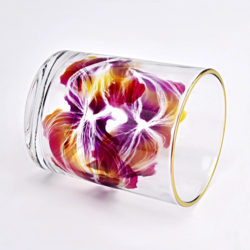 Private Label Glass Candle Jars Unique Printing Glass Candle Jar for Decoration Private Label Glass Candle Jars Unique Printing Glass Candle Jar for Decoration