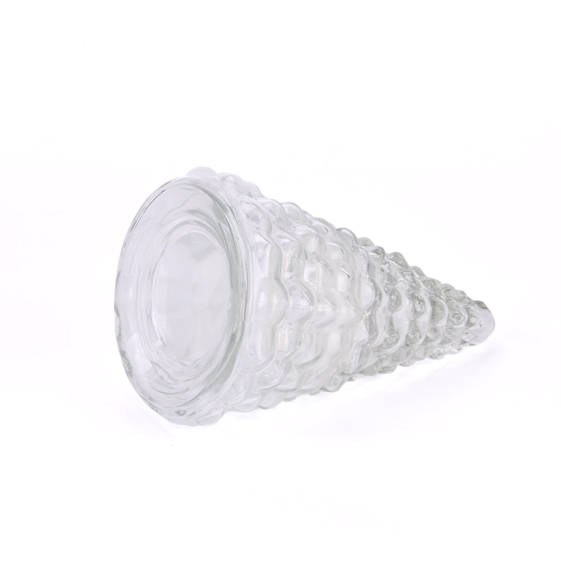 Unique design glass candle vessel for Christmas