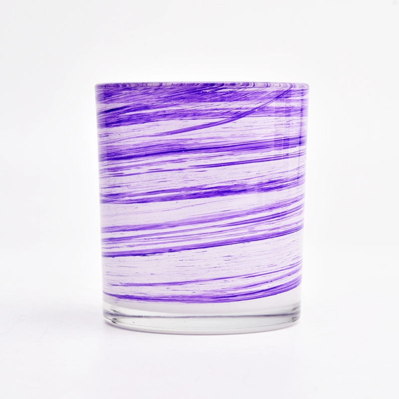 Custom Color Printing Glass Candle Holders 310ml Glass Candle Vessels For Sale Custom Color Printing Glass Candle Holders 310ml Glass Candle Vessels For Sale