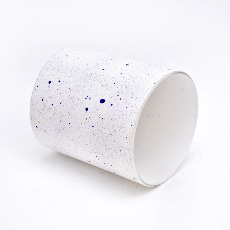 Custom Speckles Glass Candle Holders 8oz Glass Candle Vessels Custom Speckles Glass Candle Holders 8oz Glass Candle Vessels