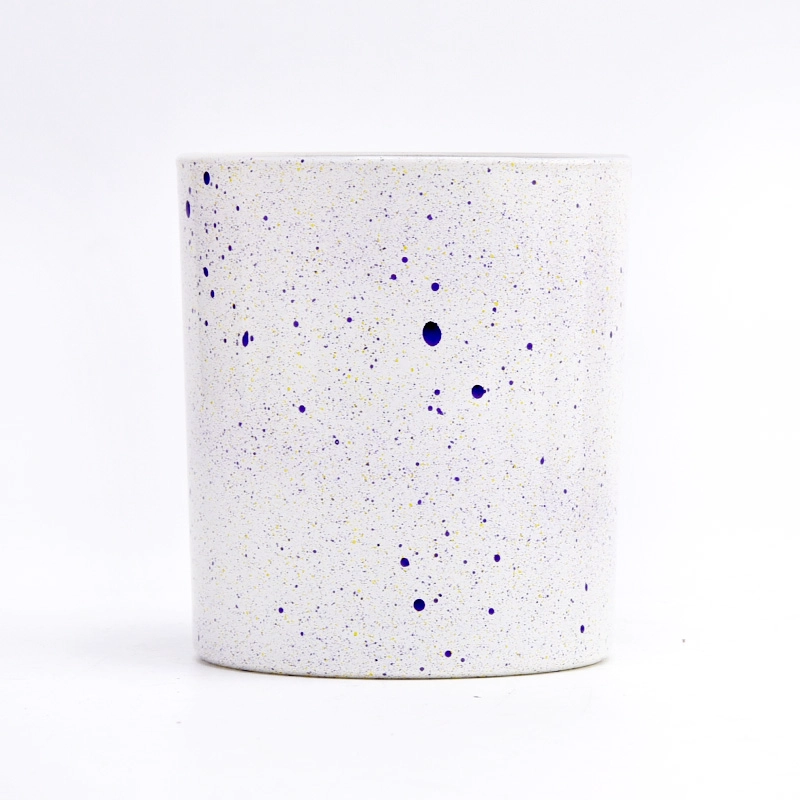 Custom Speckles Glass Candle Holders 8oz Glass Candle Vessels Custom Speckles Glass Candle Holders 8oz Glass Candle Vessels