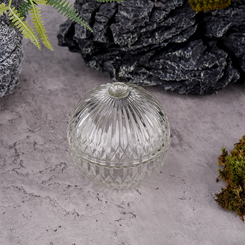 clear round shape glass candle jar wholesale