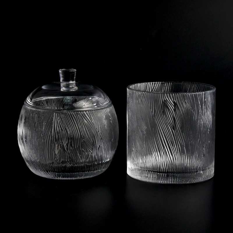Custom Color Tree Pattern Glass Candle Holder Popular 590ml Tree Embossed Glass Candle Jars Custom Color Tree Pattern Glass Candle Holder Popular 590ml Tree Embossed Glass Candle Jars